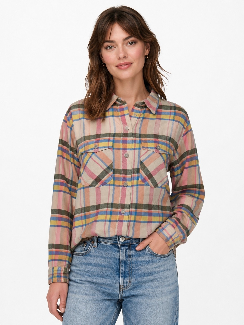 NWT Stio Multicolor Plaid Button-Down Shirt Size M